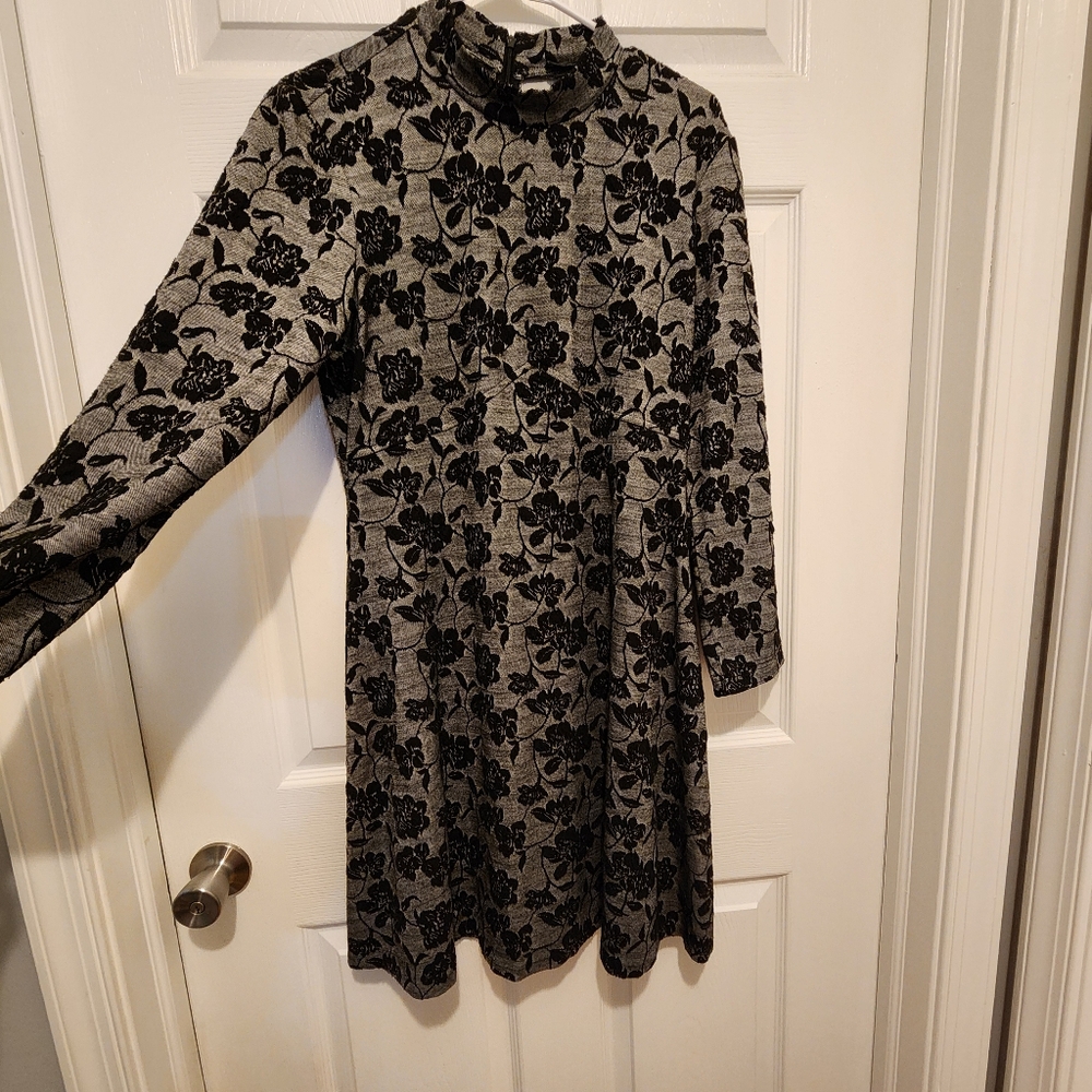 Ivanka Trump Floral Black and Gray Dress